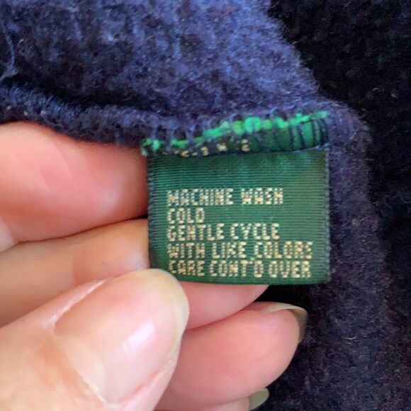 Vtg J. Crew navy blue thick fleece polyester robe - Picture 11 of 12